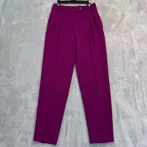NEW Liz Claiborne High Waisted Vibrant Berry Purple Pleated Trousers Size 4